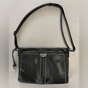 Beautiful Brighton black purse with silver studs & adjustable strap.